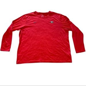 Men's Nike Red Georgia Bulldogs Dri-Fit Performance Long Sleeve T-Shirt 3XL